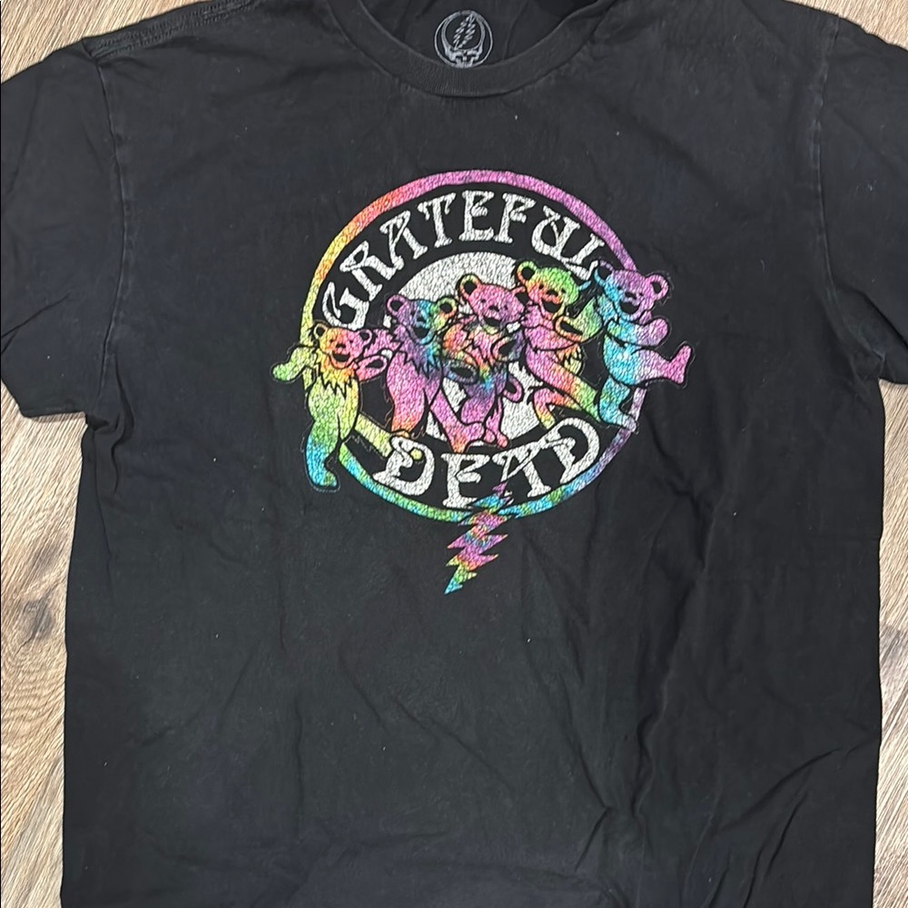Grateful Dead Black Tee with Colorful Bears
